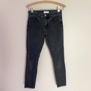 Loft Modern Skinny Black Raw Hem Jean